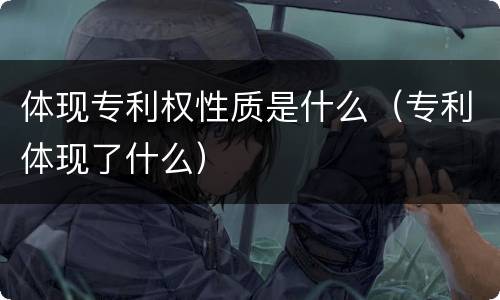 体现专利权性质是什么（专利体现了什么）