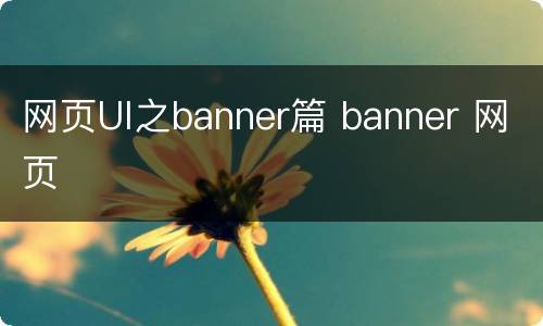 网页UI之banner篇 banner 网页