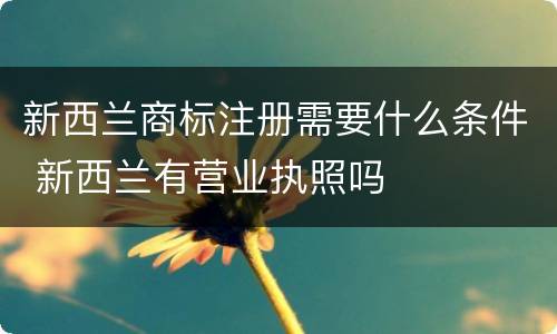 新西兰商标注册需要什么条件 新西兰有营业执照吗