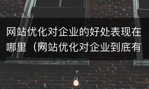 网站优化对企业的好处表现在哪里（网站优化对企业到底有多重要）