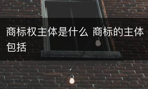 商标权主体是什么 商标的主体包括