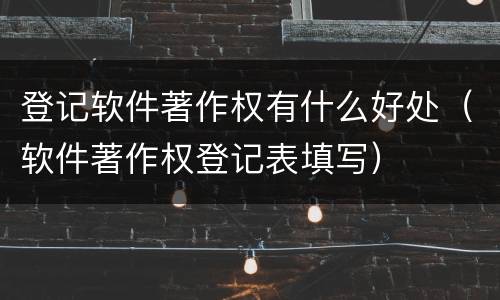 登记软件著作权有什么好处（软件著作权登记表填写）