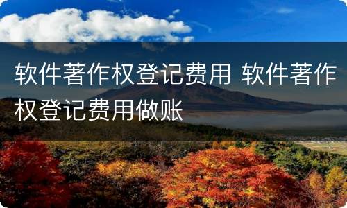 软件著作权登记费用 软件著作权登记费用做账