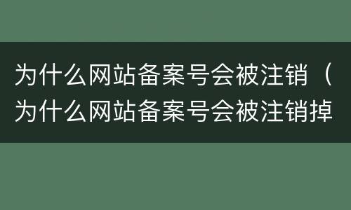 为什么网站备案号会被注销（为什么网站备案号会被注销掉）