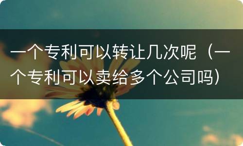 一个专利可以转让几次呢（一个专利可以卖给多个公司吗）