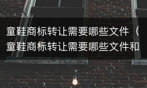 童鞋商标转让需要哪些文件（童鞋商标转让需要哪些文件和手续）