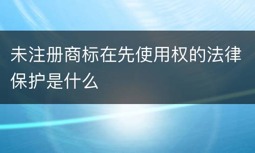 未注册商标在先使用权的法律保护是什么