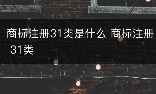 商标注册31类是什么 商标注册 31类