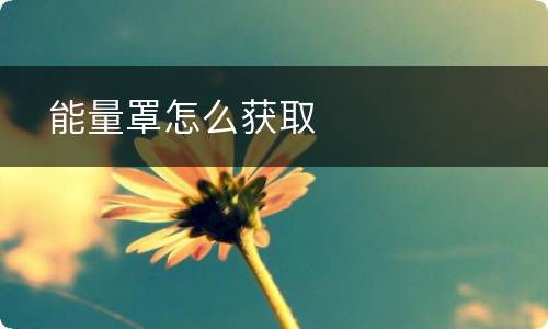   能量罩怎么获取