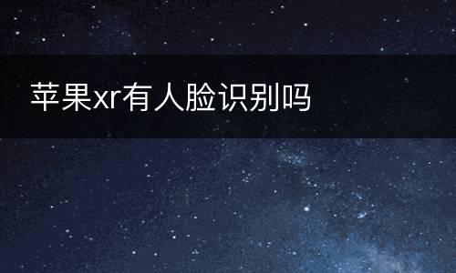  苹果xr有人脸识别吗