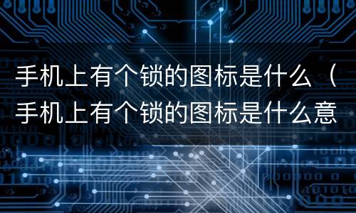 手机上有个锁的图标是什么（手机上有个锁的图标是什么意思?）