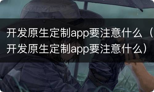 开发原生定制app要注意什么（开发原生定制app要注意什么）