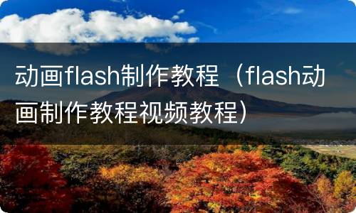 动画flash制作教程（flash动画制作教程视频教程）
