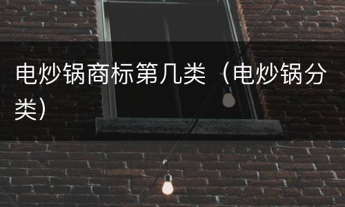 电炒锅商标第几类（电炒锅分类）