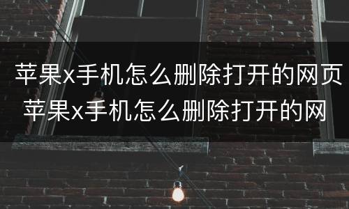 苹果x手机怎么删除打开的网页 苹果x手机怎么删除打开的网页记录