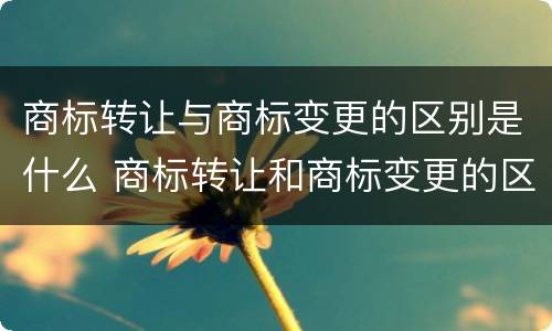 商标转让与商标变更的区别是什么 商标转让和商标变更的区别