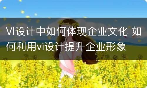 VI设计中如何体现企业文化 如何利用vi设计提升企业形象