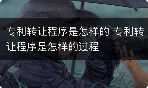 专利转让程序是怎样的 专利转让程序是怎样的过程
