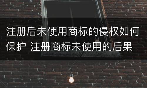 注册后未使用商标的侵权如何保护 注册商标未使用的后果
