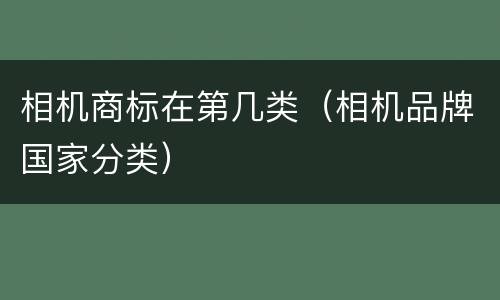 相机商标在第几类（相机品牌国家分类）