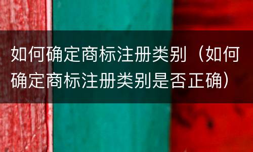 如何确定商标注册类别（如何确定商标注册类别是否正确）