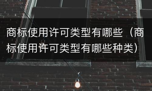 商标使用许可类型有哪些（商标使用许可类型有哪些种类）