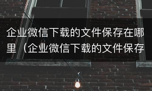 企业微信下载的文件保存在哪里（企业微信下载的文件保存路径）