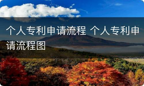 个人专利申请流程 个人专利申请流程图
