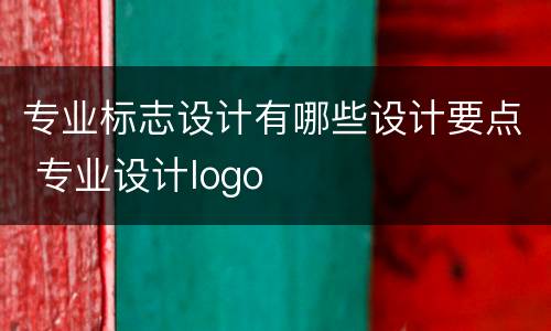 专业标志设计有哪些设计要点 专业设计logo