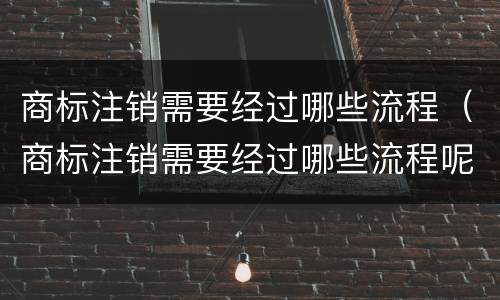 商标注销需要经过哪些流程（商标注销需要经过哪些流程呢）