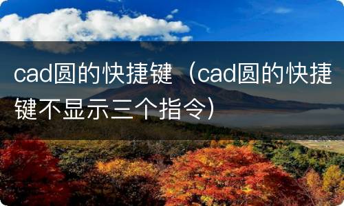 cad圆的快捷键（cad圆的快捷键不显示三个指令）