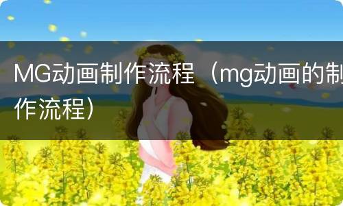 MG动画制作流程（mg动画的制作流程）