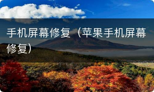 手机屏幕修复（苹果手机屏幕修复）