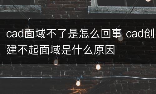 cad面域不了是怎么回事 cad创建不起面域是什么原因