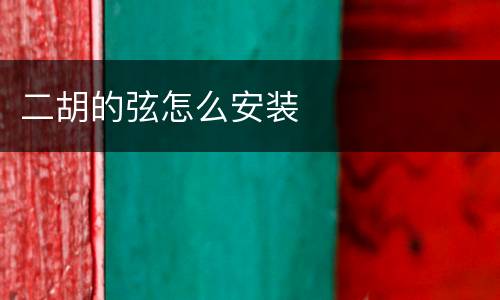 二胡的弦怎么安装