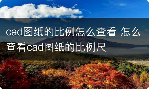 cad图纸的比例怎么查看 怎么查看cad图纸的比例尺