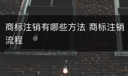 商标注销有哪些方法 商标注销流程
