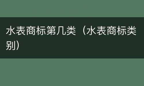 水表商标第几类（水表商标类别）