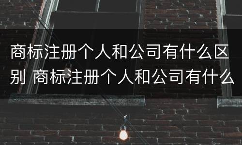 商标注册个人和公司有什么区别 商标注册个人和公司有什么区别呢
