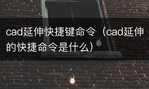 cad延伸快捷键命令（cad延伸的快捷命令是什么）