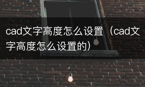 cad文字高度怎么设置（cad文字高度怎么设置的）