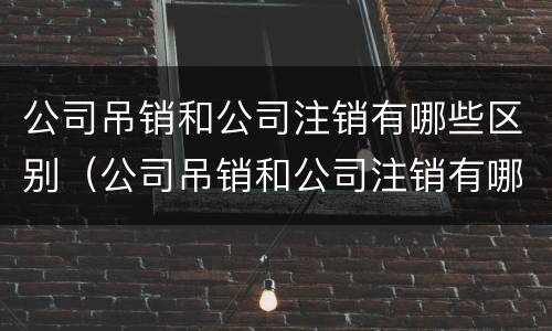 公司吊销和公司注销有哪些区别（公司吊销和公司注销有哪些区别图片）