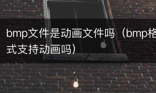 bmp文件是动画文件吗（bmp格式支持动画吗）