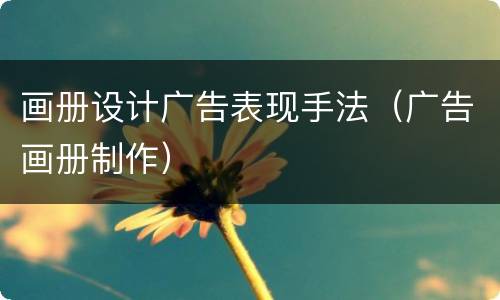 画册设计广告表现手法（广告画册制作）
