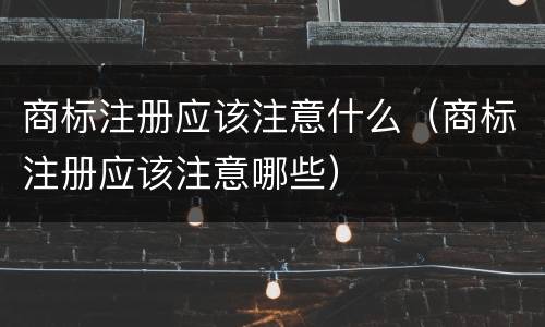 商标注册应该注意什么（商标注册应该注意哪些）