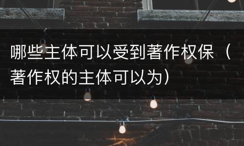 哪些主体可以受到著作权保（著作权的主体可以为）