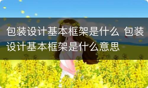 包装设计基本框架是什么 包装设计基本框架是什么意思