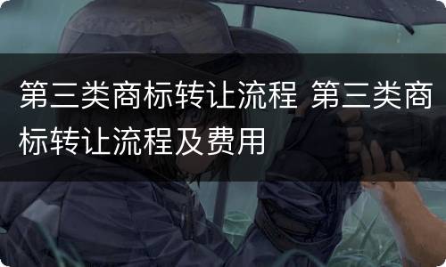 第三类商标转让流程 第三类商标转让流程及费用