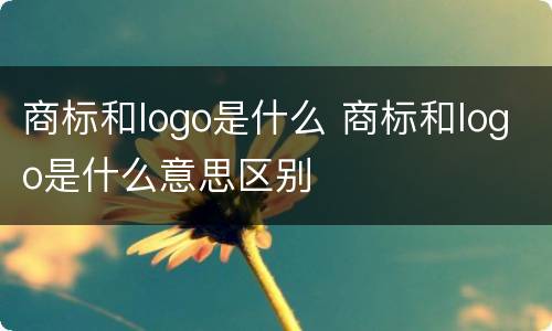 商标和logo是什么 商标和logo是什么意思区别