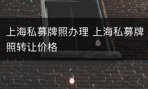 上海私募牌照办理 上海私募牌照转让价格